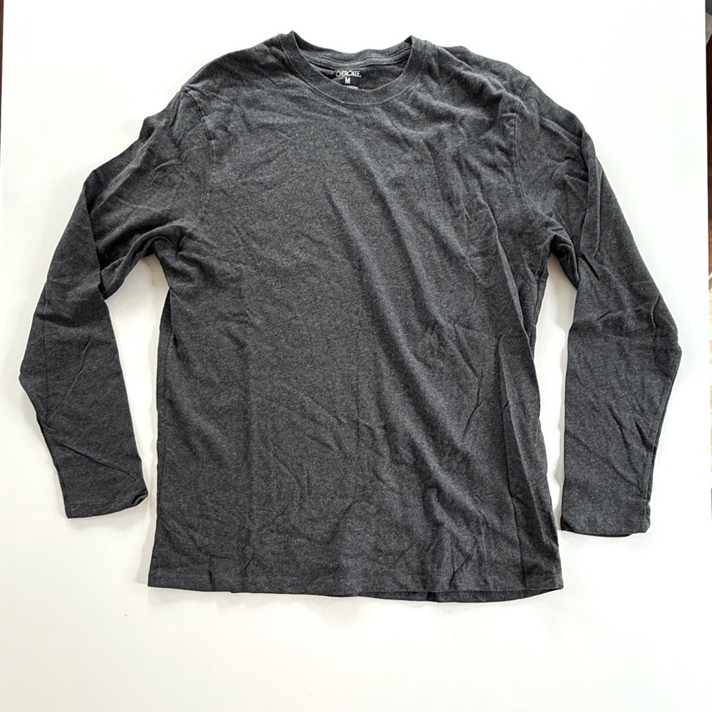 Cherokee An American Standard Heather Knit Shirt Men's Size MED Gray Long Sleeve